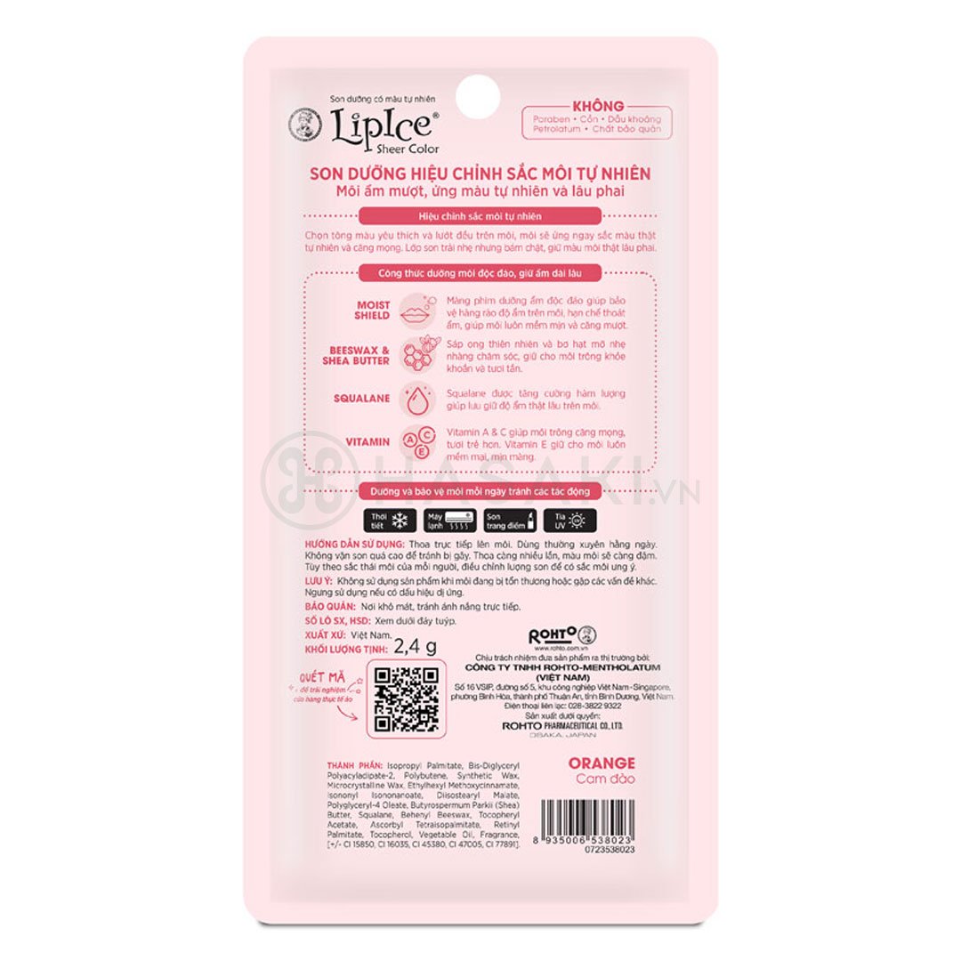 Son Dưỡng LipIce Hiệu Chỉnh Sắc Môi - Cam Đào 2.4g