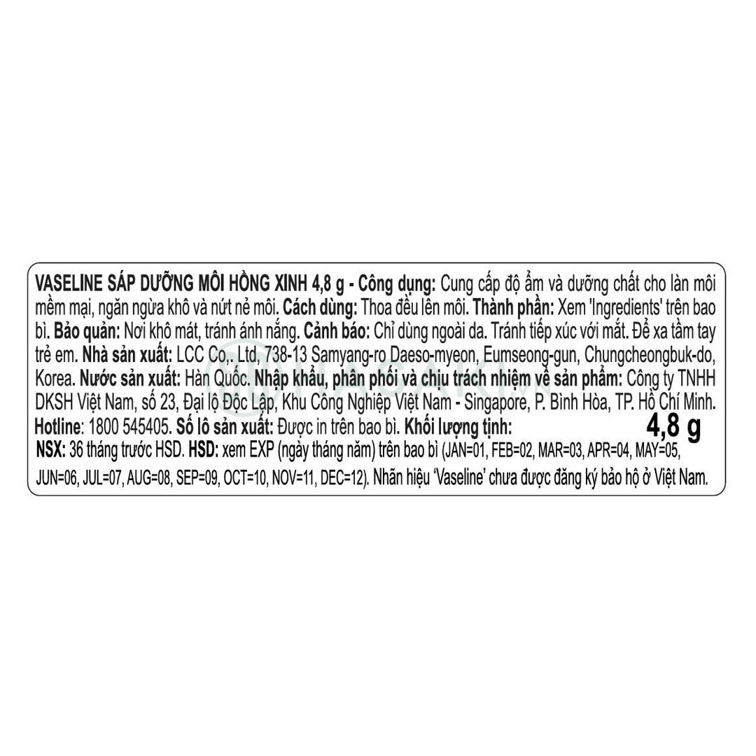 Son Dưỡng Môi Vaseline Hồng Xinh 4.8g