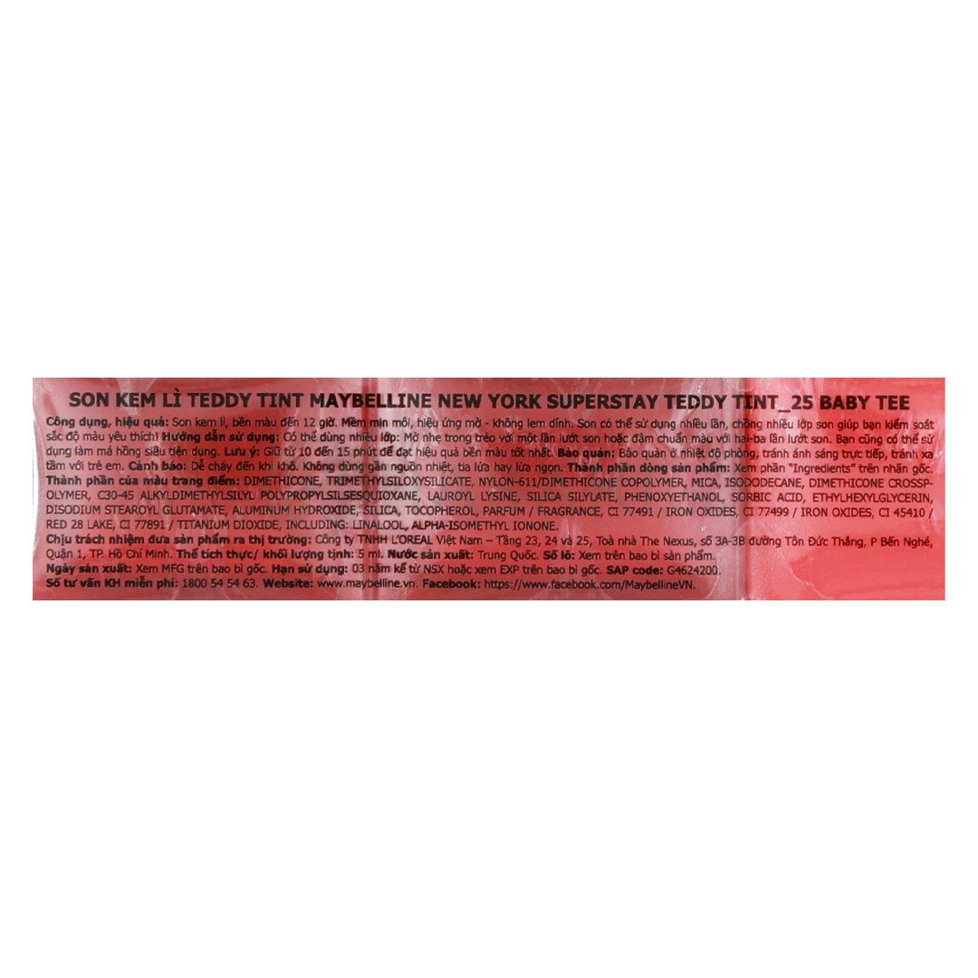Son Kem Maybelline 25 Baby Tee - Đào Baby 5ml