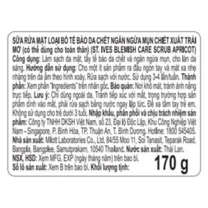 Sữa Rửa Mặt St.Ives Tẩy Tế Bào Chết Trái Mơ Ngừa Mụn 170g
