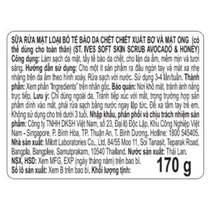Sữa Rửa Mặt St.Ives Tẩy Tế Bào Chết Bơ & Mật Ong 170g