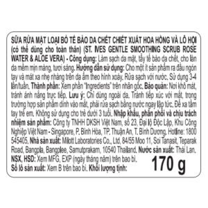 Sữa Rửa Mặt St.Ives Tẩy Tế Bào Chết Hoa Hồng & Lô Hội 170g