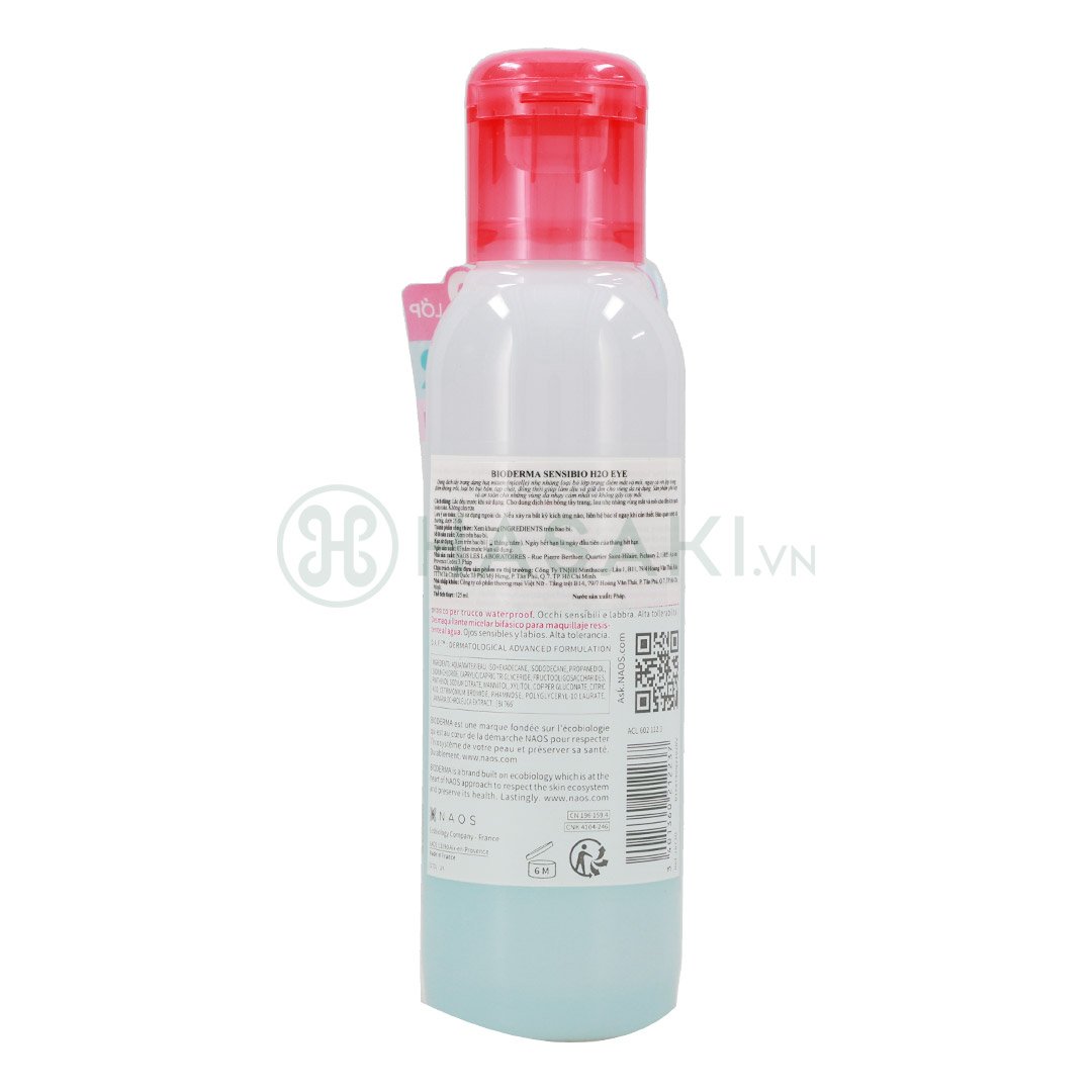 Tẩy Trang Mắt Môi Bioderma Sạch Thoáng & Mềm Ẩm 125ml