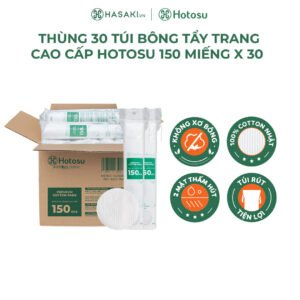 [100% Cotton] Thùng 30 Túi Bông Tẩy Trang Hotosu Cao Cấp 150 Miếng
