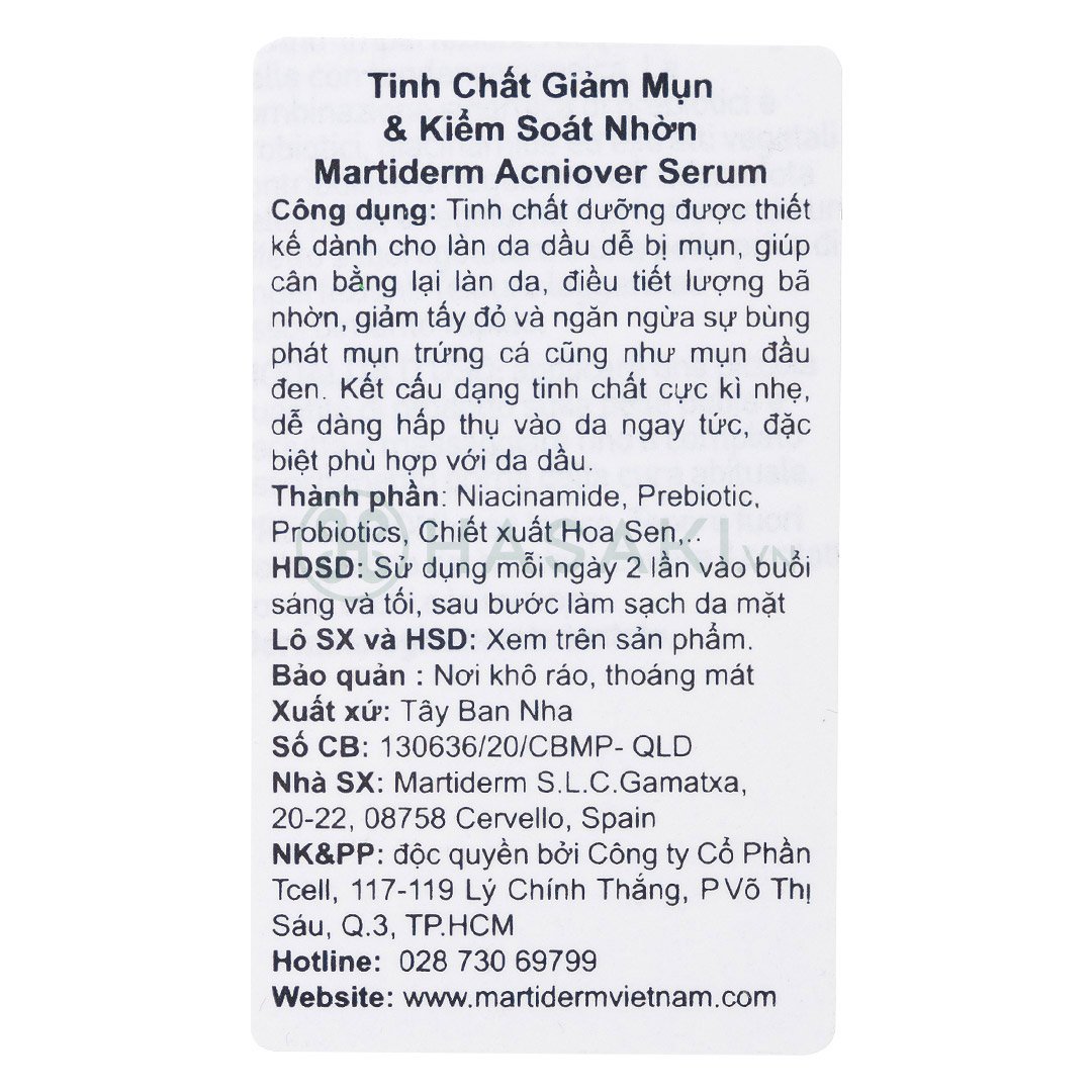 Serum Martiderm Giảm Mụn & Kiểm Soát Nhờn 30ml