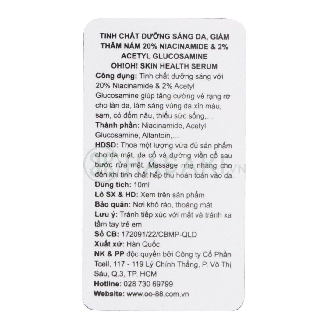 Serum oh!oh! Dưỡng Sáng Da, Giảm Thâm Nám 10ml
