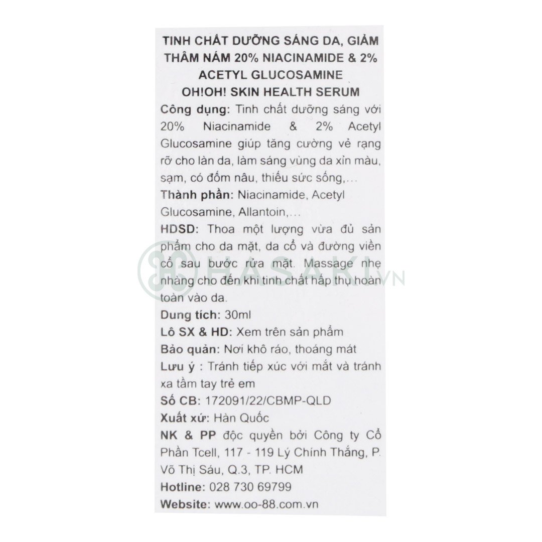 Serum oh!oh! Dưỡng Sáng Da, Giảm Thâm Nám 30ml