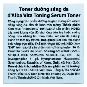 Toner d'Alba Cải Thiện Lỗ Chân Lông, Dưỡng Ẩm Da 180ml