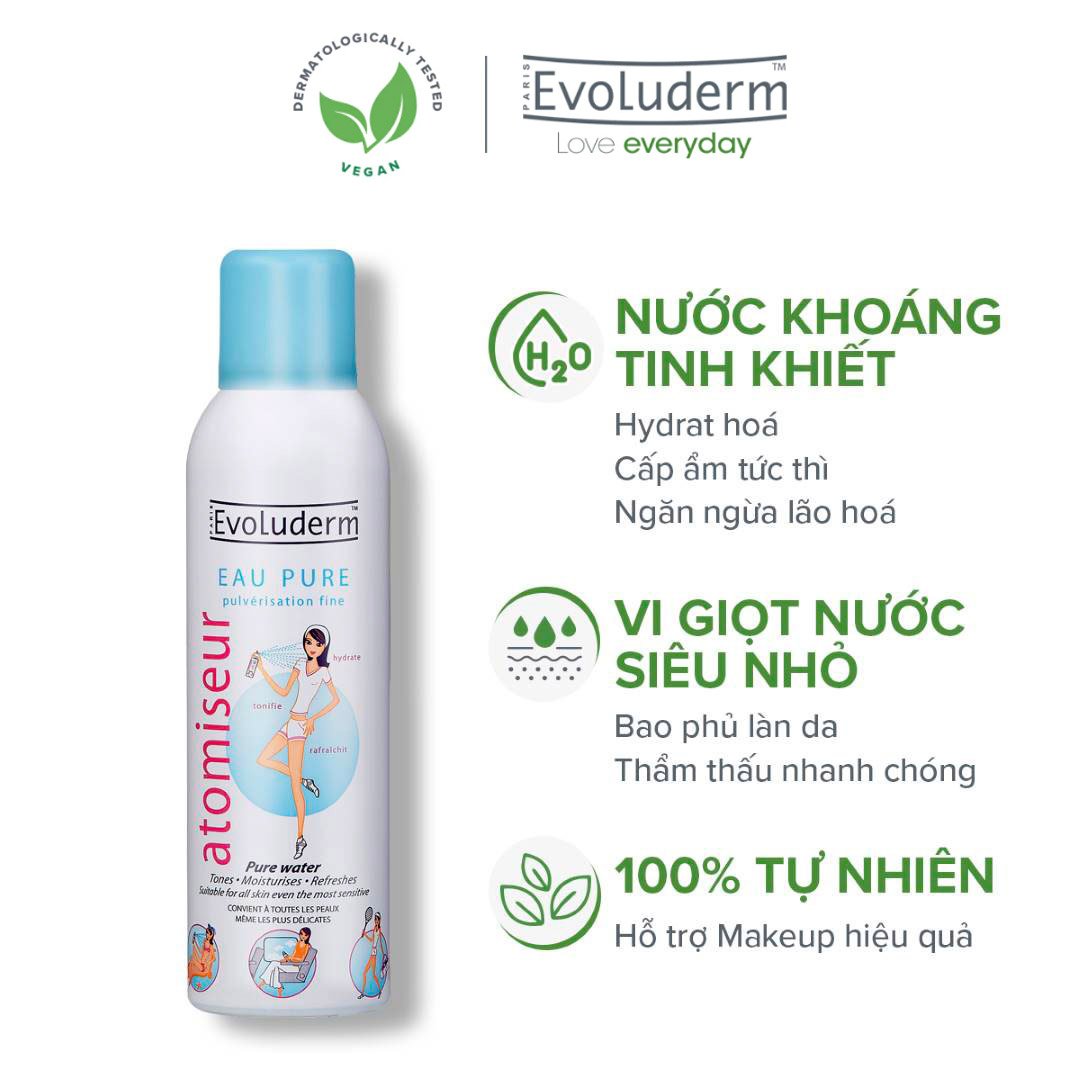 Combo 2 Xịt Khoáng Evoluderm Cấp Nước & Làm Dịu Da 150ml
