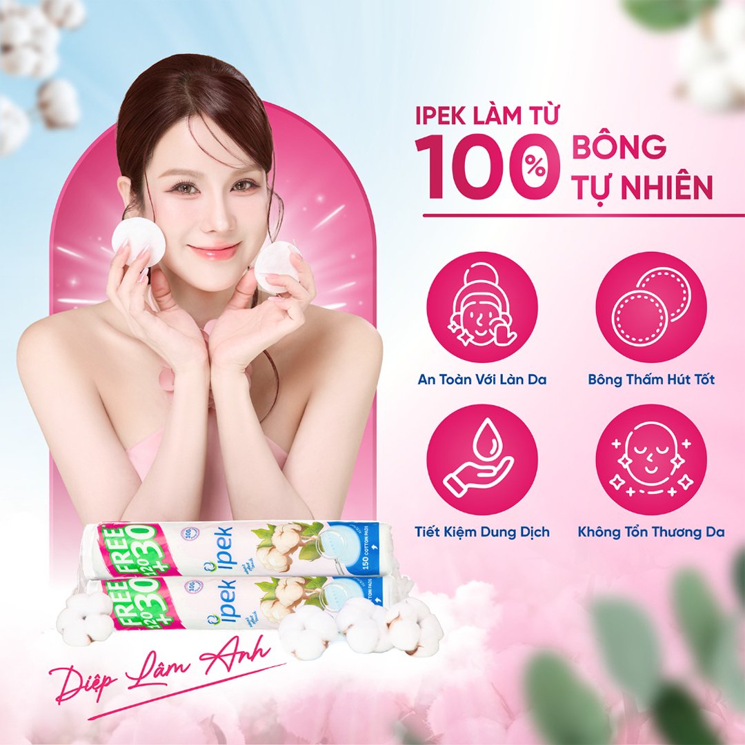 Combo 4 Bông Tẩy Trang Ipek 150 Miếng