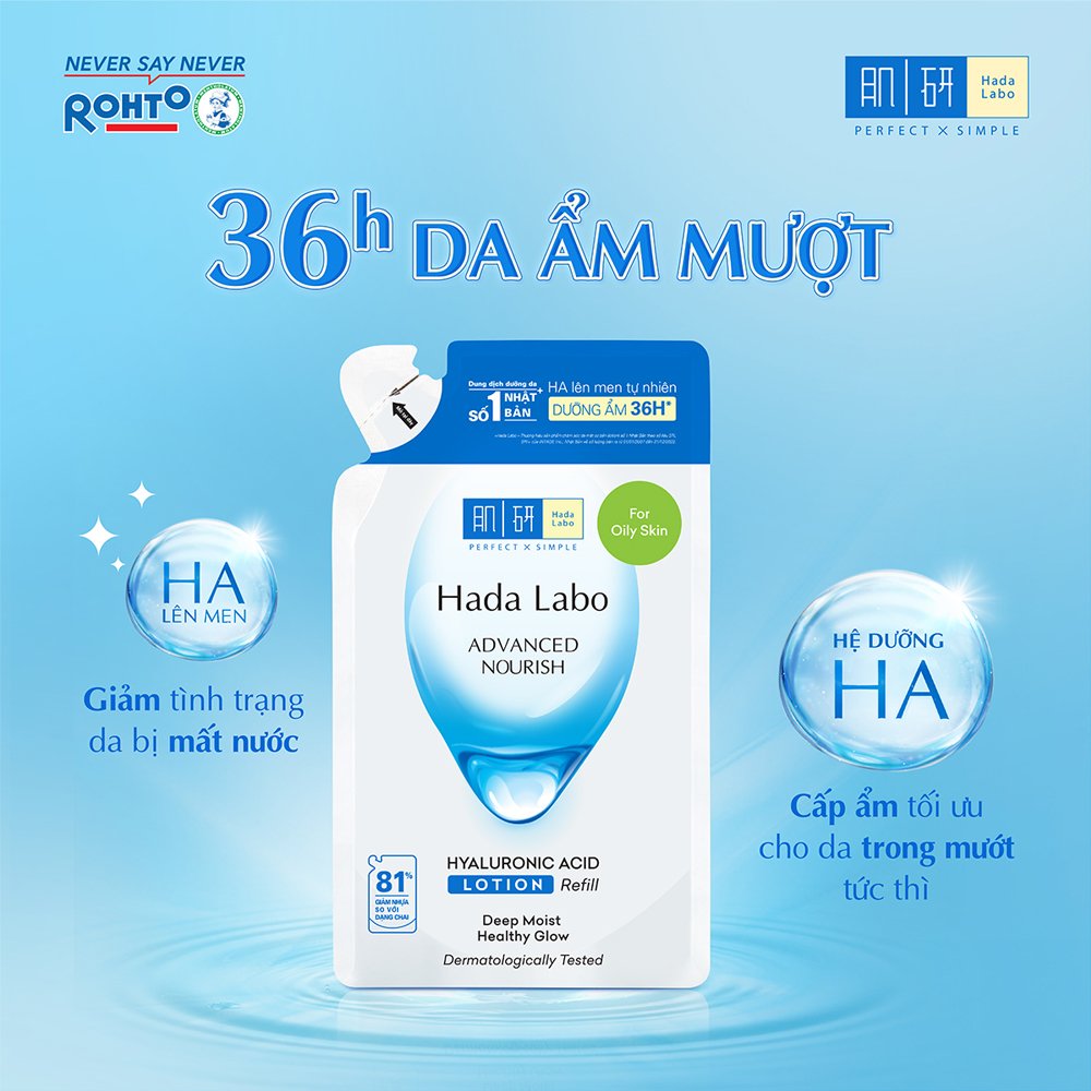 Combo Dung Dịch Hada Labo Dưỡng Ẩm Tối Ưu Cho Da Dầu 170ml + Túi Refill 170ml