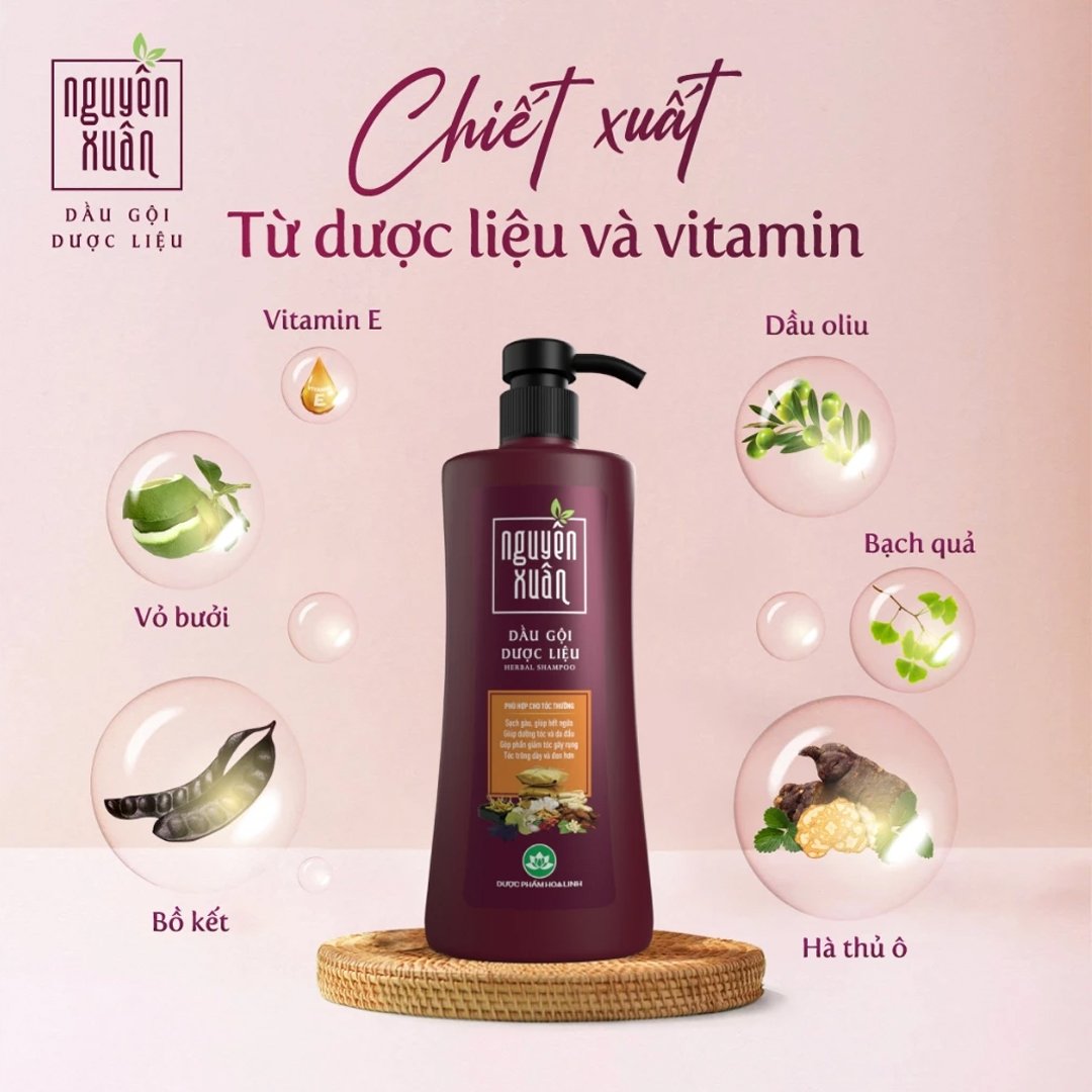 Dầu Gội Nguyên Xuân Dược Liệu Cho Tóc Thường 450ml