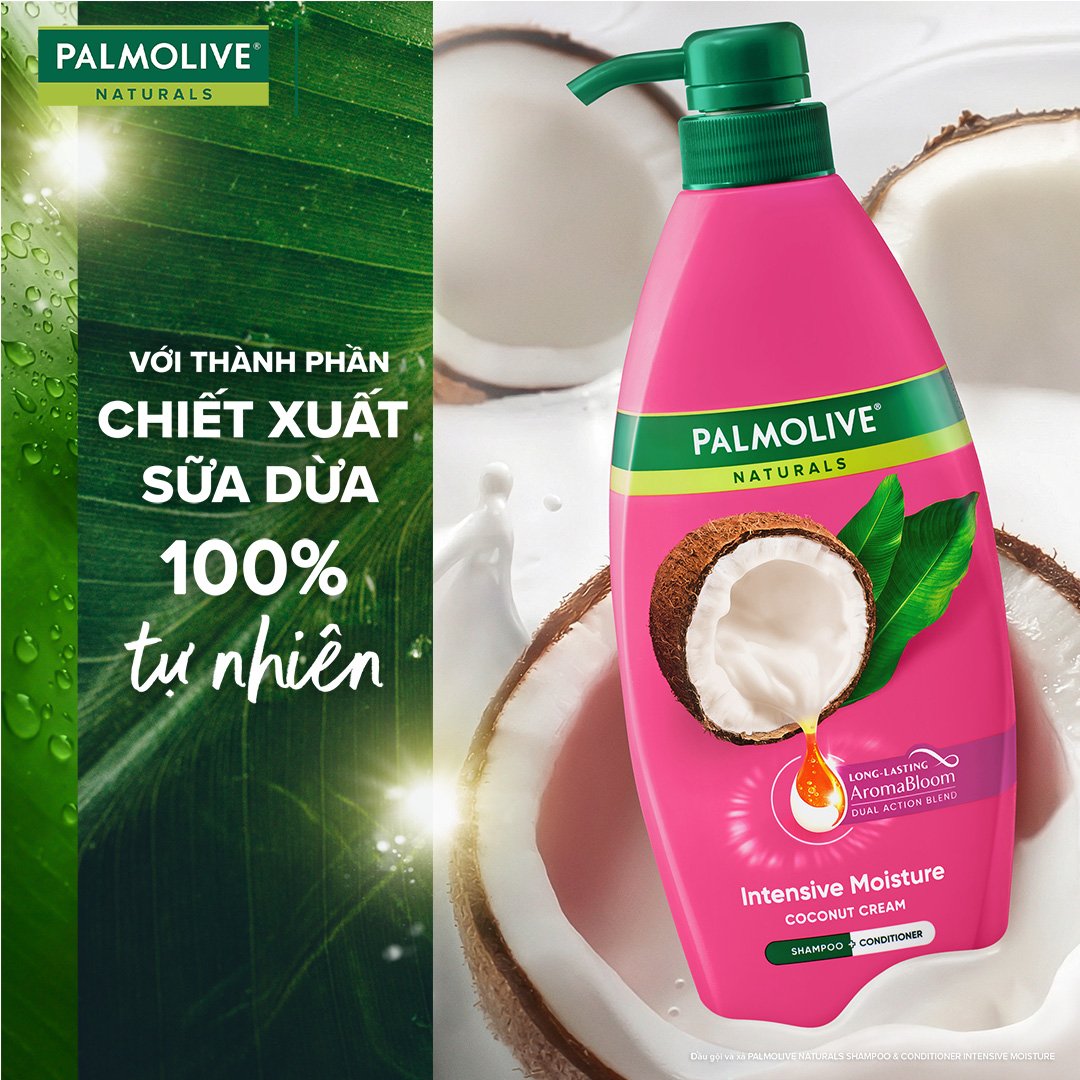Dầu Gội Xả Palmolive Dưỡng Ẩm Tóc Từ Sữa Dừa 180ml