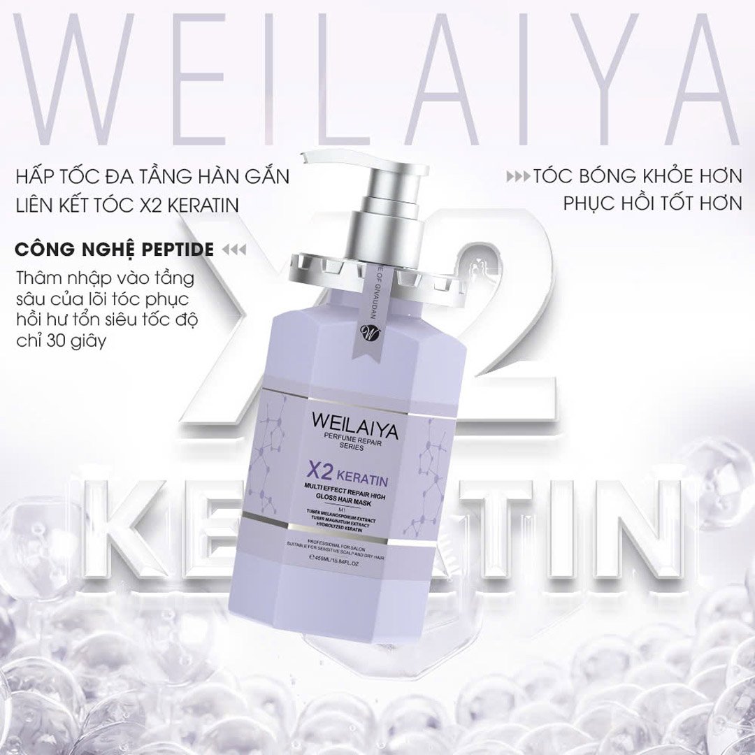 Dầu Hấp Weilaiya X2 Keratin Phục Hồi Đa Tầng 450ml
