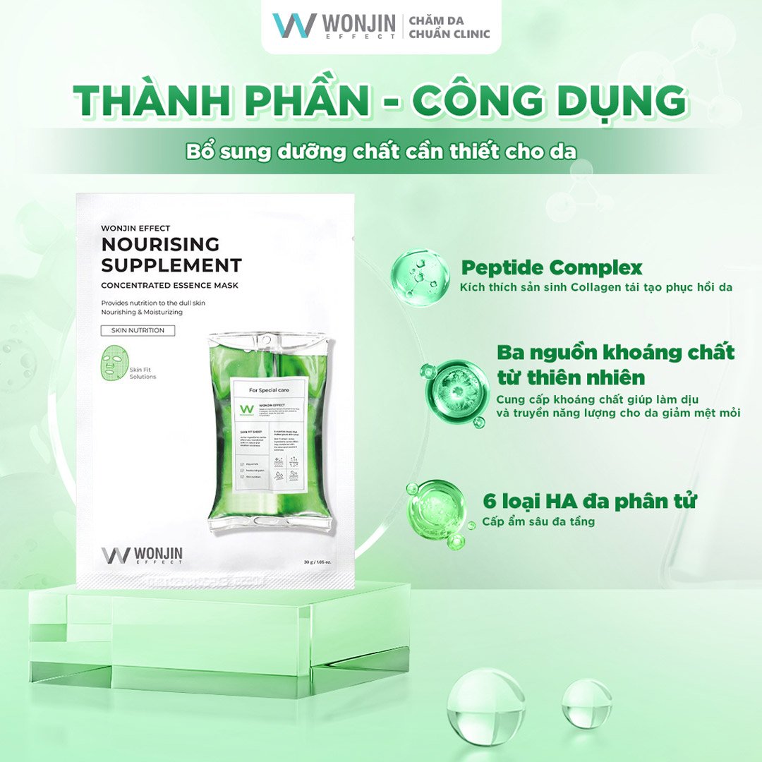 Hộp 10 Miếng Mặt Nạ Wonjin Phục Hồi Chuyên Sâu 30g/M