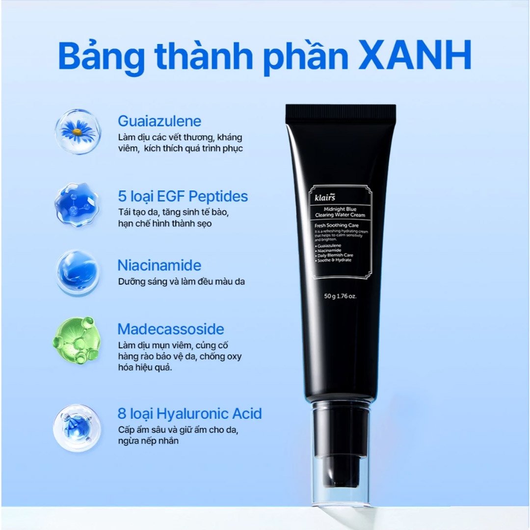 Kem Dưỡng Ẩm Klairs Làm Dịu & Phục Hồi Da Ban Đêm 50g