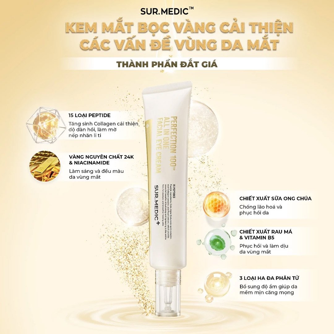 Kem Dưỡng Mắt Sur.Medic+ Giảm Nếp Nhăn, Ngăn Lão Hóa 35ml