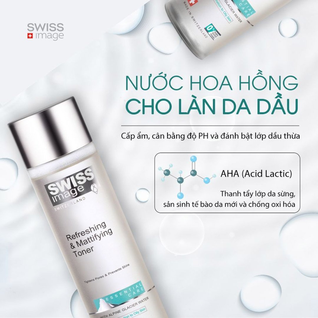 Nước Hoa Hồng Swiss Image Cho Da Hỗn Hợp Và Da Dầu 200ml