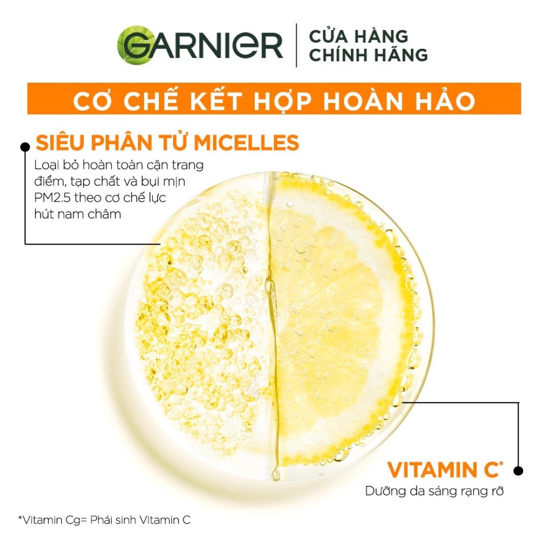 Nước Tẩy Trang Garnier Vitamin C Làm Sáng Da 400ml