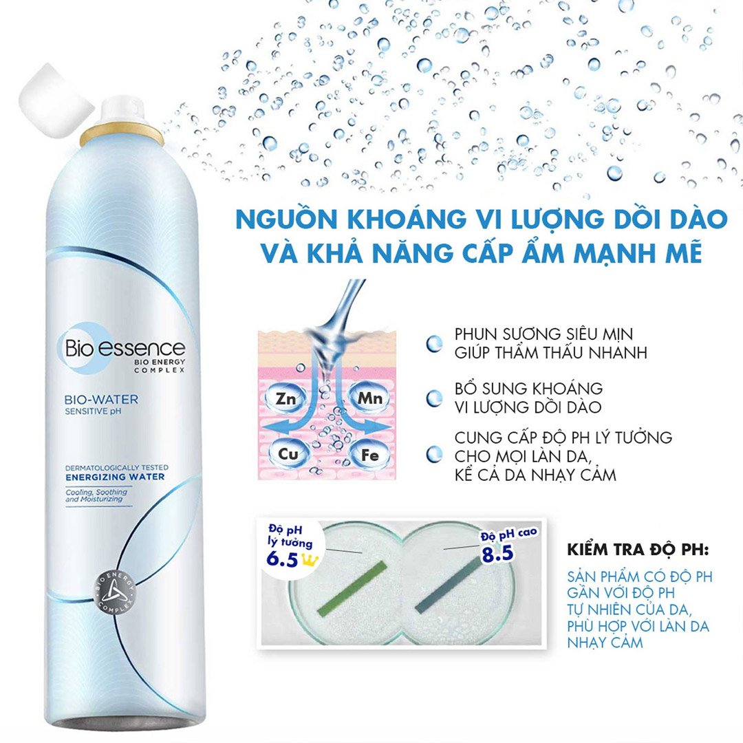 Nước Xịt Khoáng Bio-essence Dưỡng Da Ẩm Mượt Mịn Màng 100ml