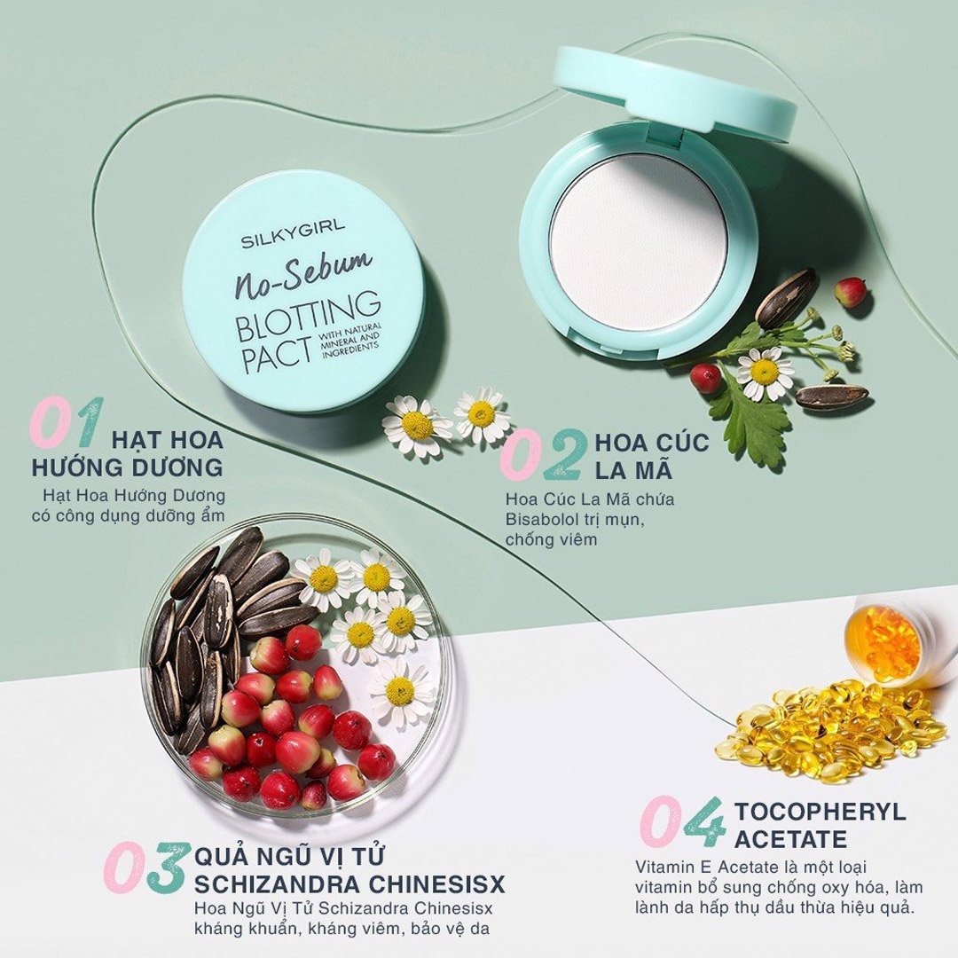 Phấn Phủ Silkygirl Khoáng Kiềm Dầu Dạng Nén Không Màu 7g