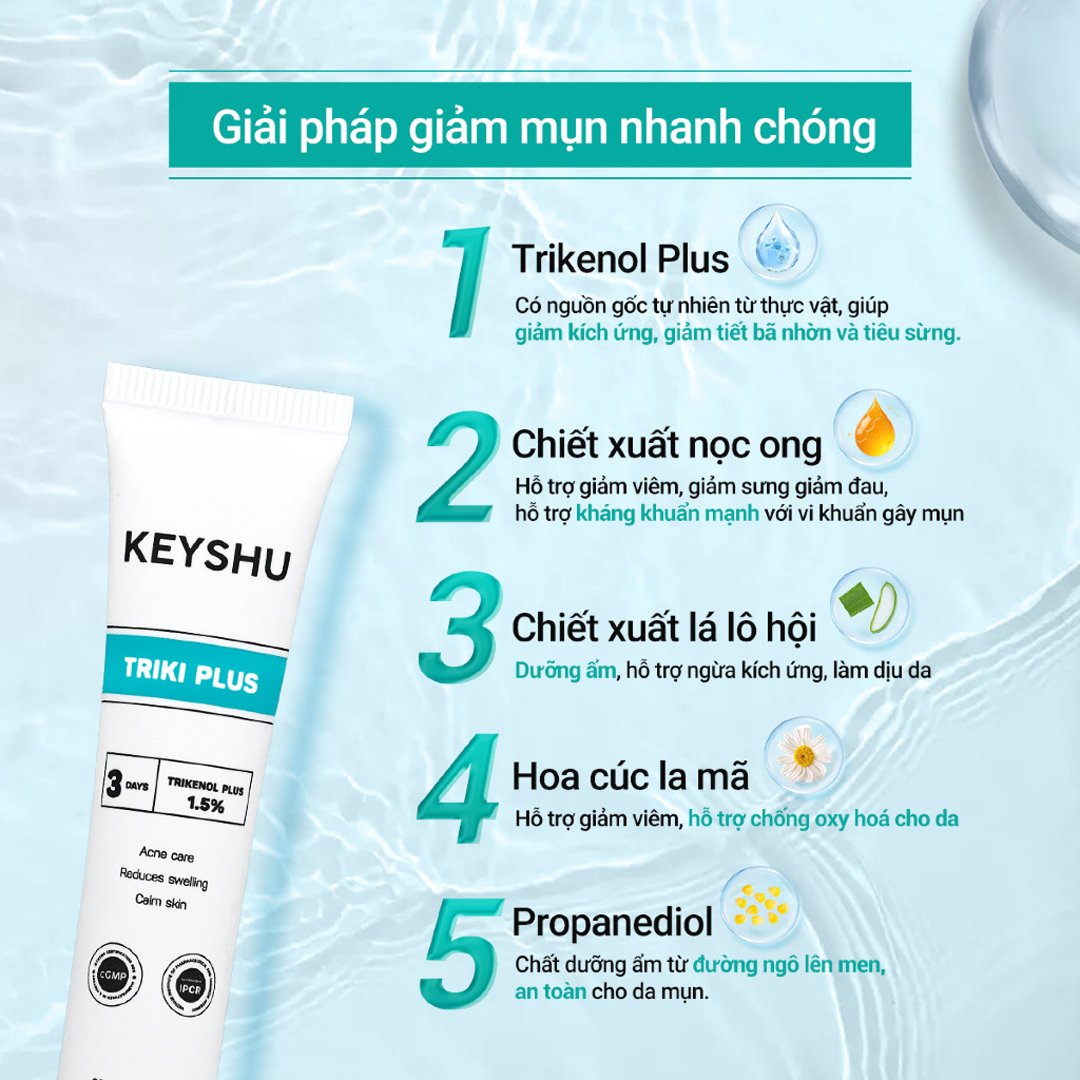 Serum Chấm Mụn Keyshu Làm Dịu Da, Giảm Sưng Viêm Mụn 20ml