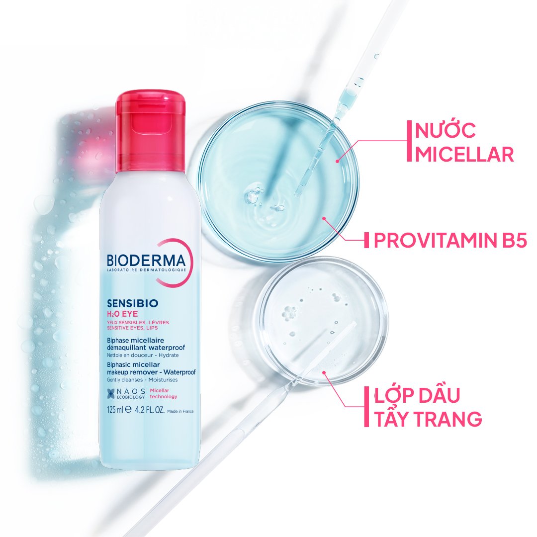 Tẩy Trang Mắt Môi Bioderma Sạch Thoáng & Mềm Ẩm 125ml