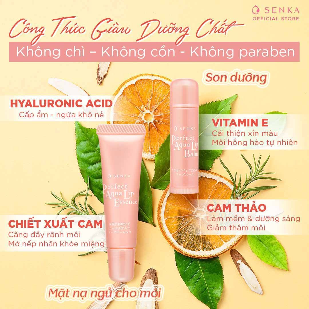 Tinh Chất Dưỡng Môi Senka Cấp Ẩm & Ngừa Khô, Nẻ Môi 10g