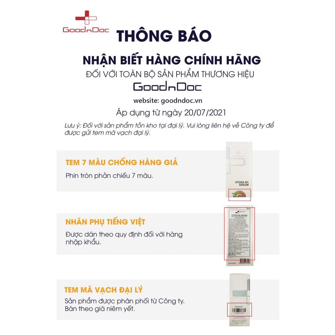 Serum GoodnDoc Dưỡng Ẩm, Hỗ Trợ Phục Hồi Da 30ml
