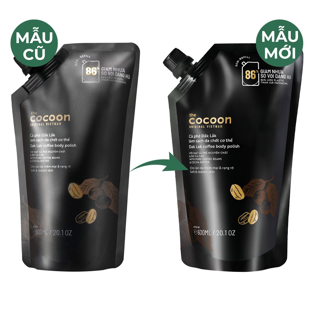 Combo Cocoon Big Size Tẩy Da Chết Toàn Thân 600ml & Mặt Từ Cà Phê Đắk Lắk 150ml