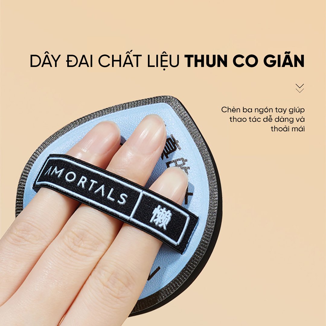 Bộ 2 Bông Mút Trang Điểm Amortals Đen Size XL Tặng Hộp Đựng