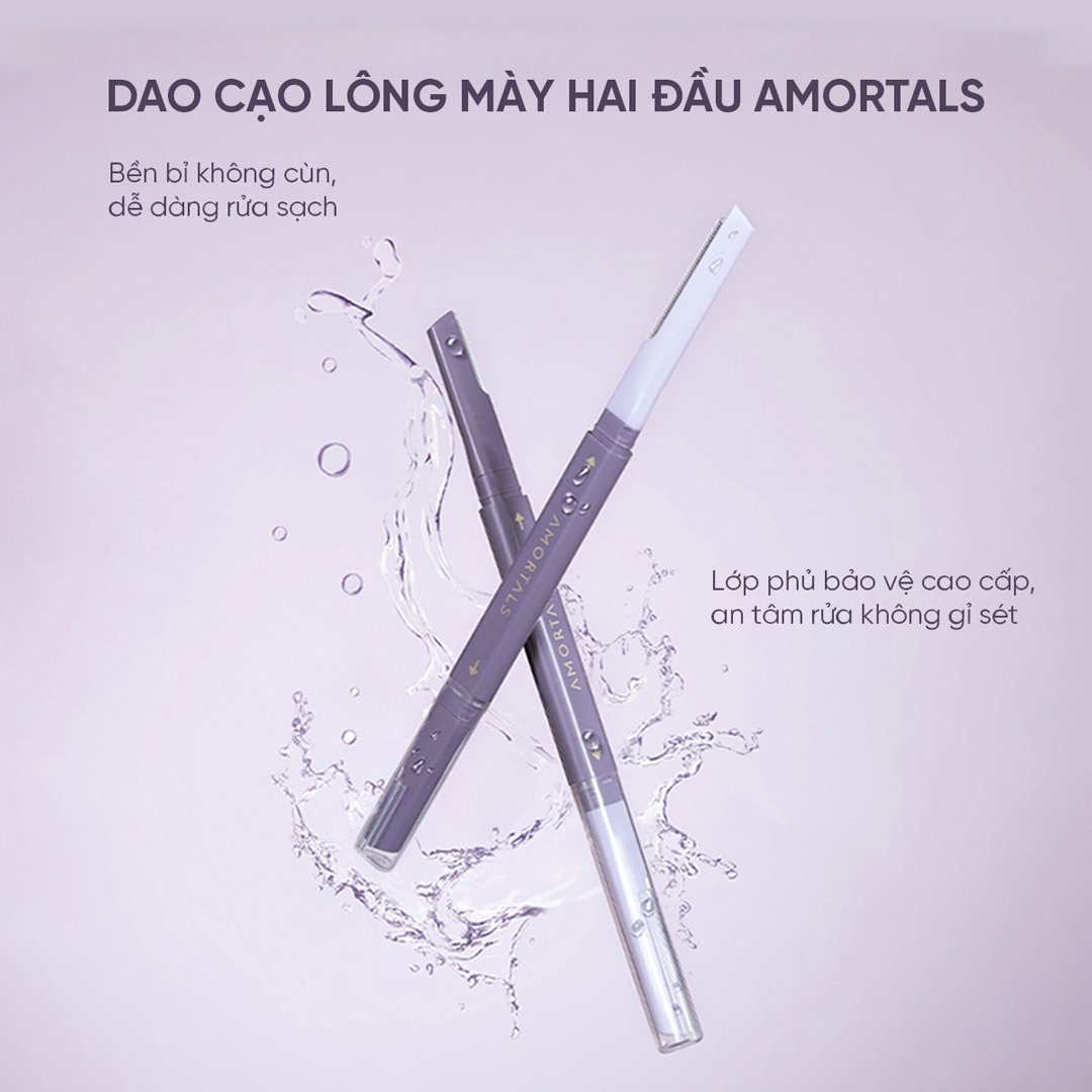 Bộ 2 Dao Cạo Lông Mày Amortals Hai Đầu Tiện Lợi Không Gỉ