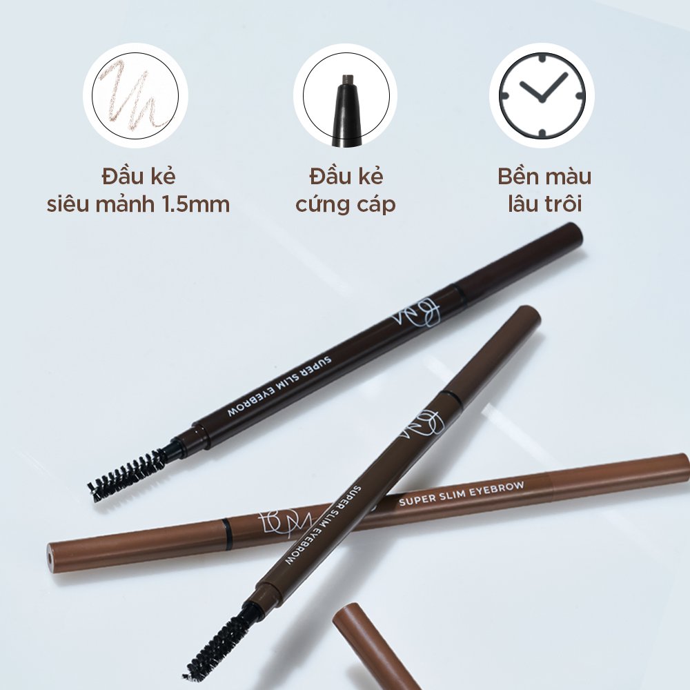 Chì Kẻ Mày B.O.M Siêu Mảnh Màu 01 Nâu Than 0.1g