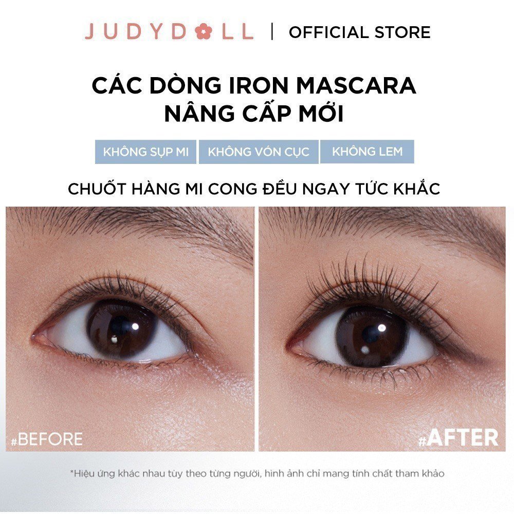 Combo Judydoll Bút Kẻ Mắt Nước Siêu Mảnh - 02 Nâu Đậm (Mới) 0.4g + Mascara Đầu Siêu Cong 6 Độ - 01 Đen (Mới) 3g