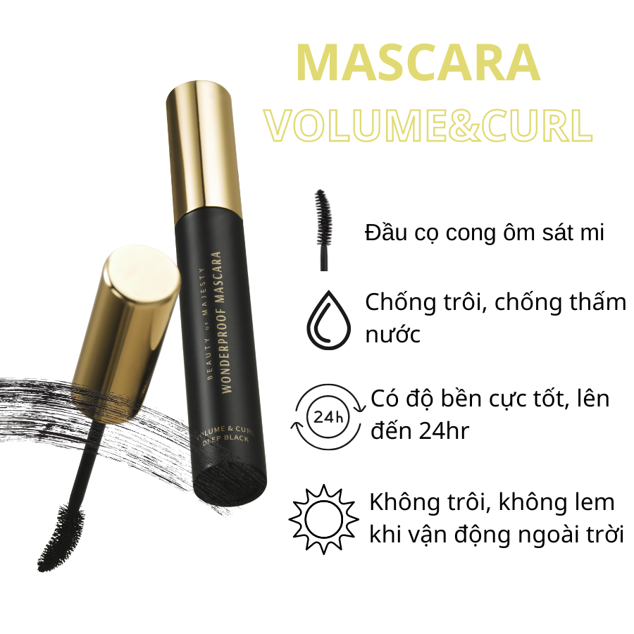 Mascara B.O.M Làm Dày & Cong Mi 01 Màu Đen 8g