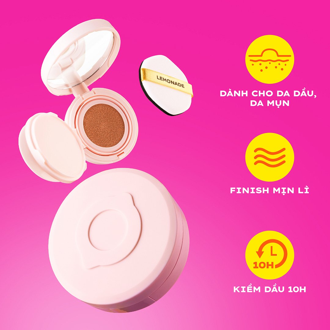 Phấn Nước Lemonade Kiềm Dầu A00 Trắng Sáng 15g (Vỏ Mới)