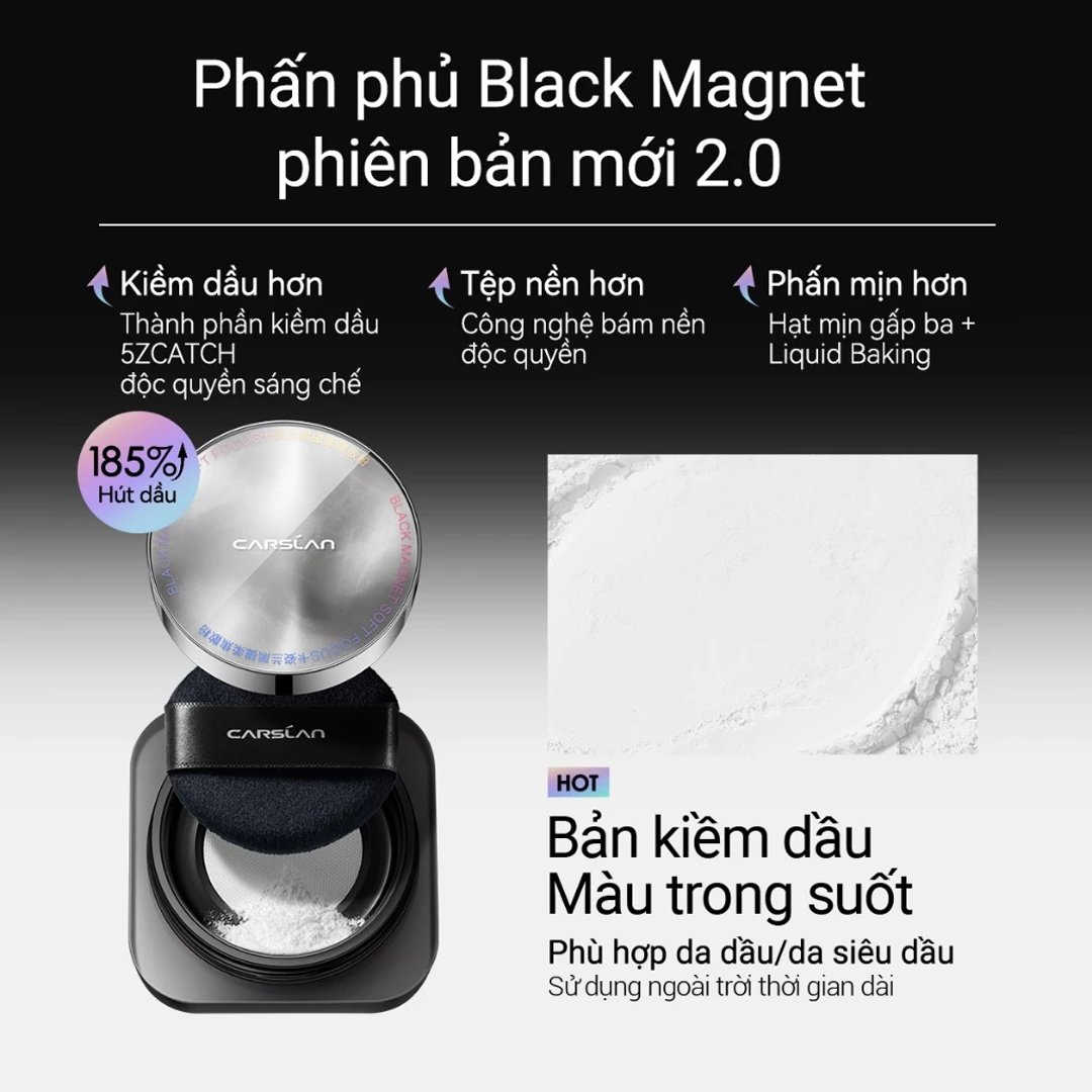 Phấn Phủ Carslan Dạng Bột Kiềm Dầu Màu Trong Suốt 8g