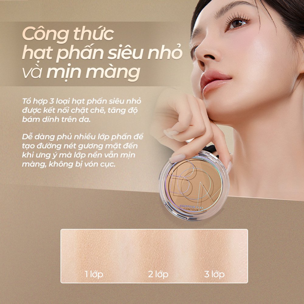 Phấn Tạo Khối B.O.M 3 Màu - 02 Tông Lạnh 10g