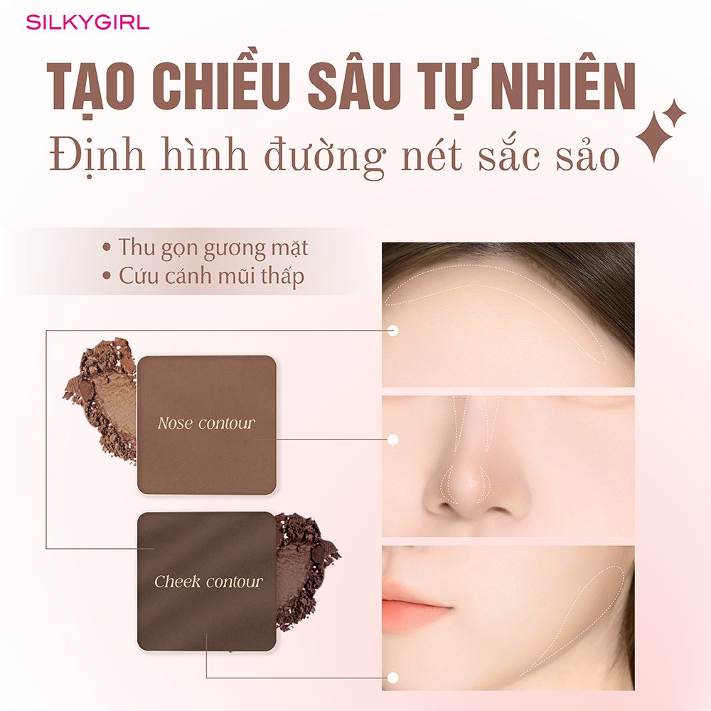 Phấn Tạo Khối & Bắt Sáng Silkygirl 4 Ô - 01 Autumn 8.3g