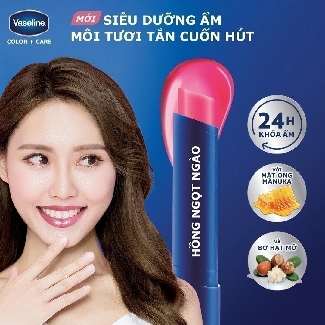 Son Dưỡng Có Màu Vaseline Hồng Ngọt Ngào 3g