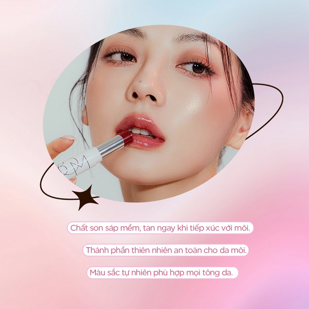Son Dưỡng B.O.M 02 Pure Red - Đỏ Tự Nhiên 4.5g