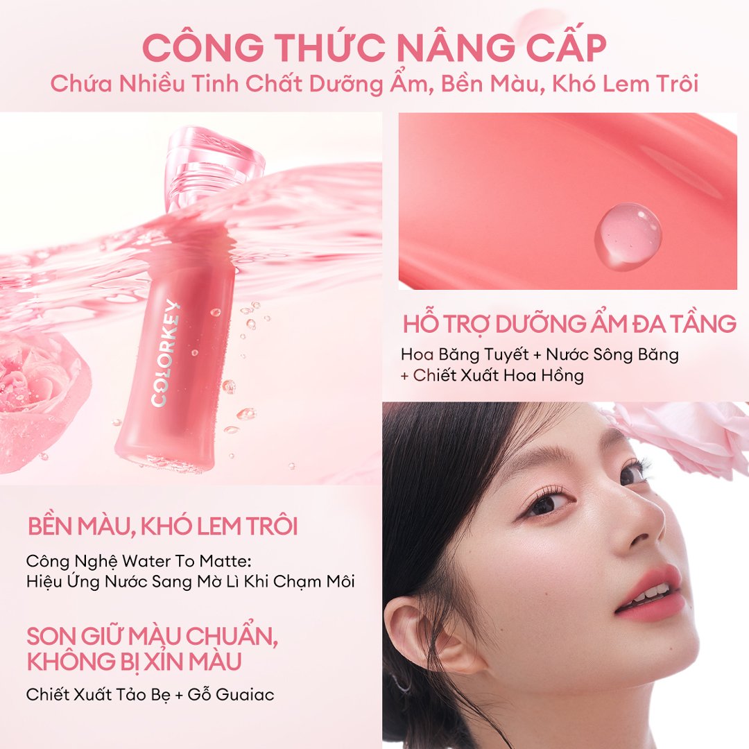 Son Tint Colorkey Watery O308 Đỏ Cam Đất 2.5g