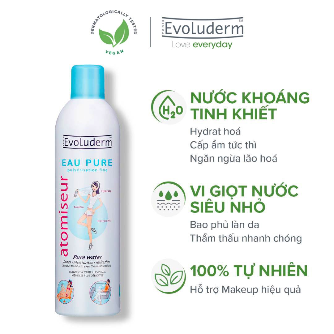 Xịt Khoáng Evoluderm Cấp Nước & Làm Dịu Da 400ml