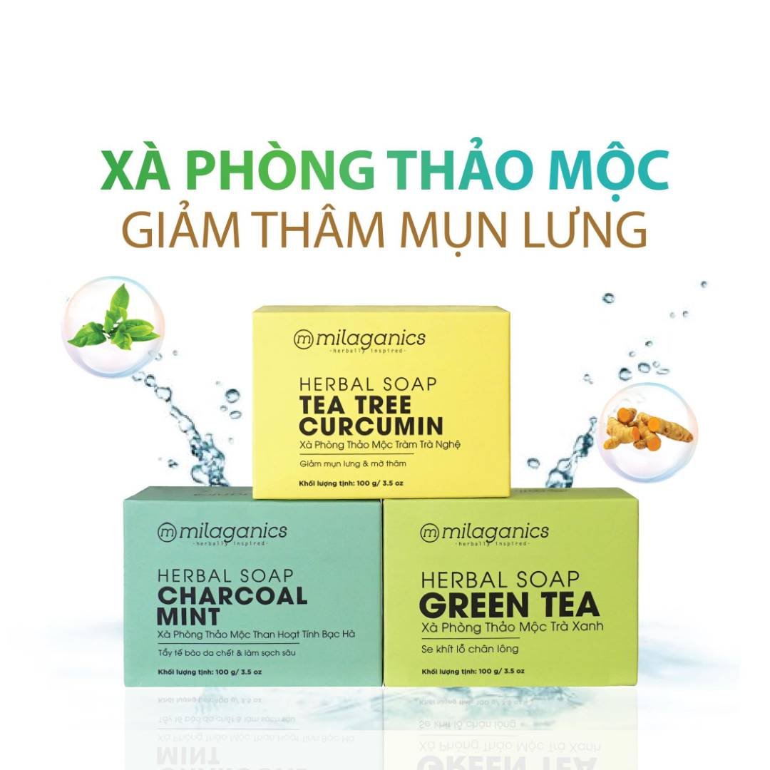 Xà Phòng Milaganics Thảo Mộc Trà Xanh 100g