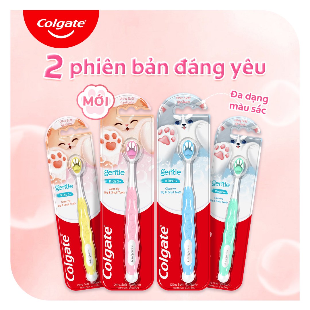 Bàn Chải Đánh Răng Colgate Fluffy Paw Cho Bé 5+ Tuổi (Màu Ngẫu Nhiên)