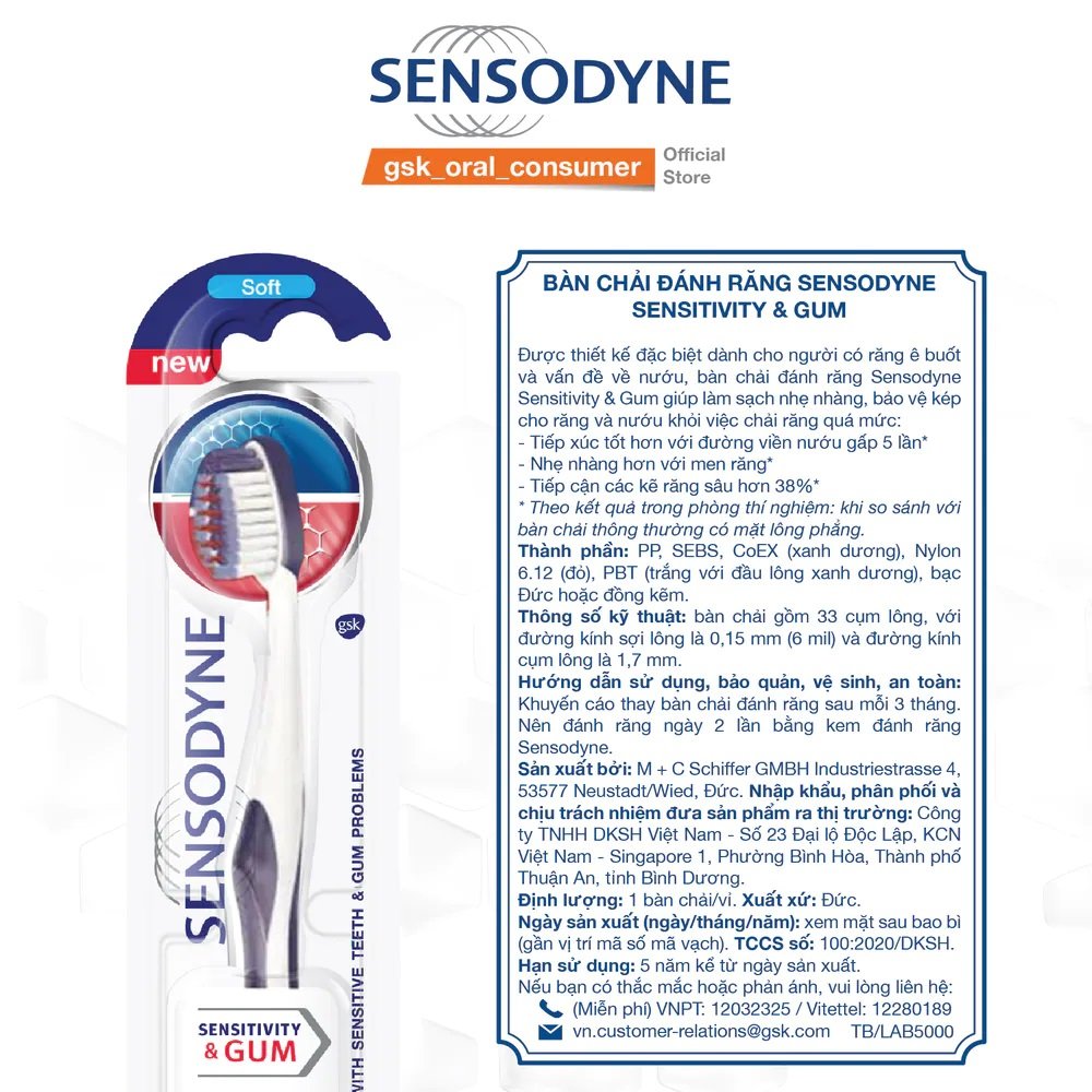 Bàn Chải Đánh Răng Sensodyne Dành Cho Răng Ê Buốt & Vấn Đề Về Nướu (1 Cây)