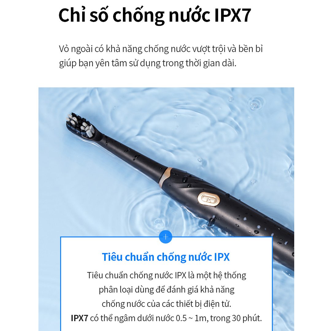 Bàn Chải Điện LocknLock 5 Chế Độ Màu Đen