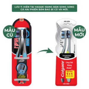 Bộ 2 Bàn Chải Đánh Răng Colgate Lông Chải Xoắn Kép Phủ Than
