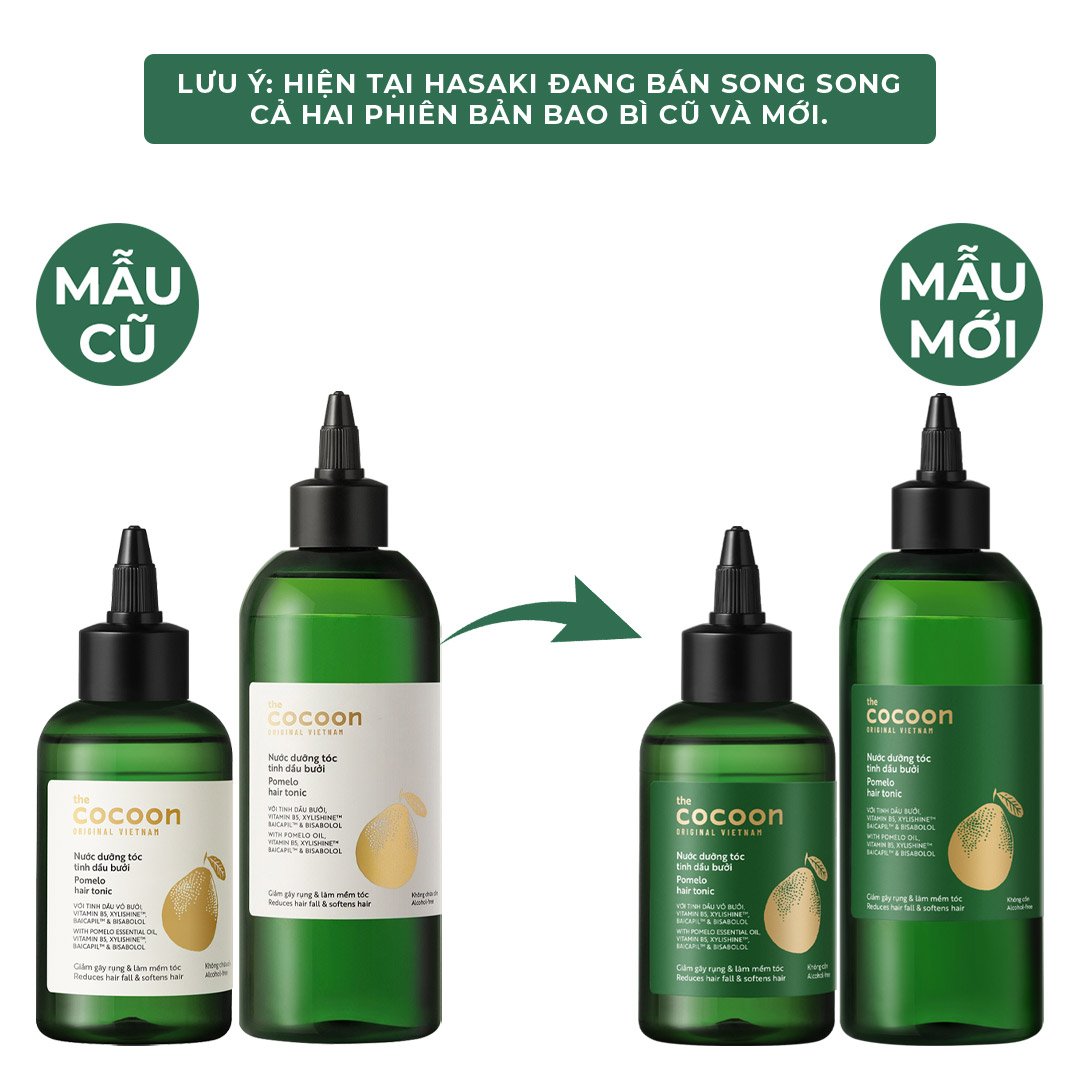 Combo Cocoon Nước Dưỡng Tóc Tinh Dầu Bưởi 140ml+310ml