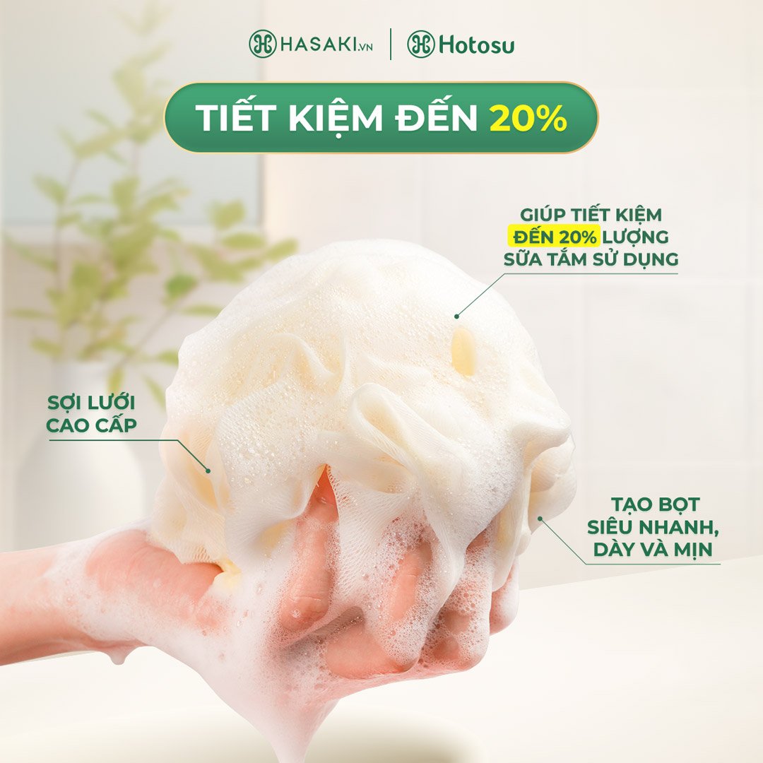 Combo Hotosu Bông Tắm Mềm Mịn + Lược Gội Đầu Massage Cao Cấp (Màu Hồng)